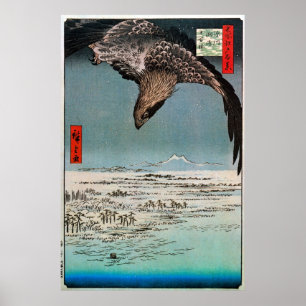 鷲 と 雪 色, 広 重 Eagle and Snow Scene, Hiroshige Poster