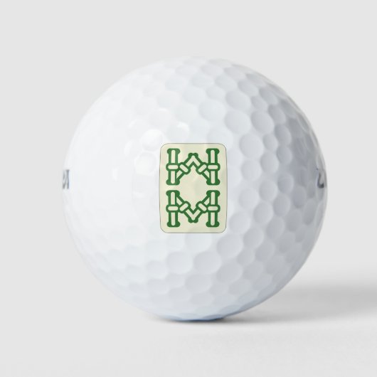 麻雀牌 八索 / EIGHT OF BAMBOOS -MAHJONG TILE- GOLFBALL (Vorderseite)