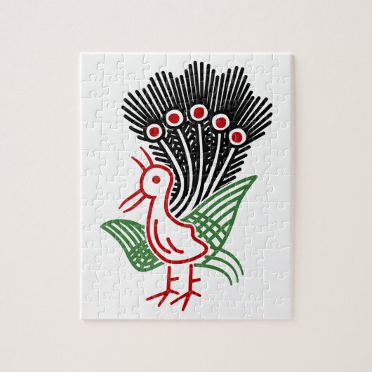 麻雀牌 1索 イーソウロゴのみ-01 PUZZLE (Vertikal)