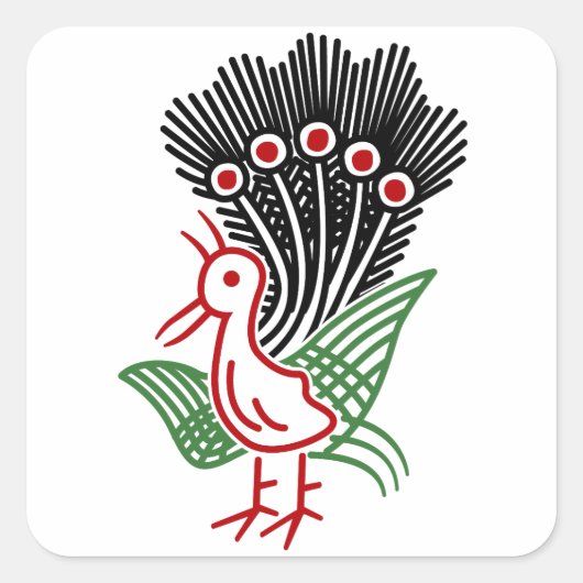 麻雀牌 1索 イーソウロゴのみ-01 QUADRATISCHER AUFKLEBER (Vorderseite)