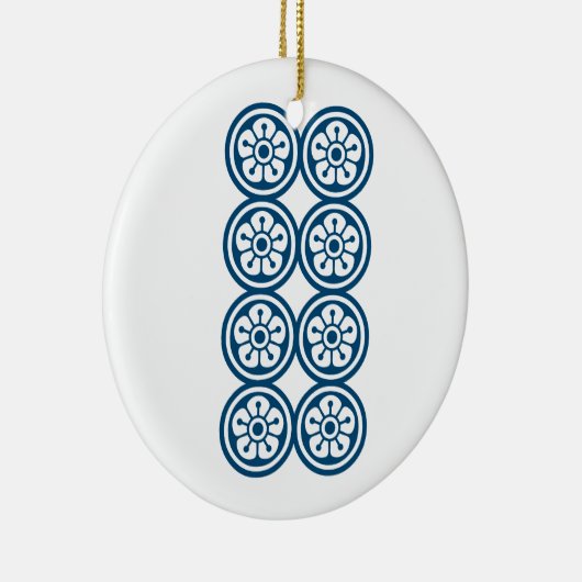 麻雀牌 8筒 / EIGHT OF CIRCLES -MAHJONG TILE- KERAMIK ORNAMENT (Rechts)