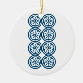 麻雀牌 8筒 / EIGHT OF CIRCLES -MAHJONG TILE- KERAMIK ORNAMENT (Vorne)