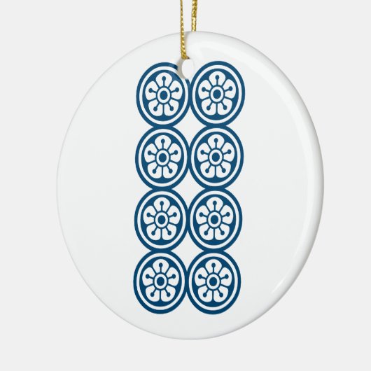 麻雀牌 8筒 / EIGHT OF CIRCLES -MAHJONG TILE- KERAMIK ORNAMENT (Links)