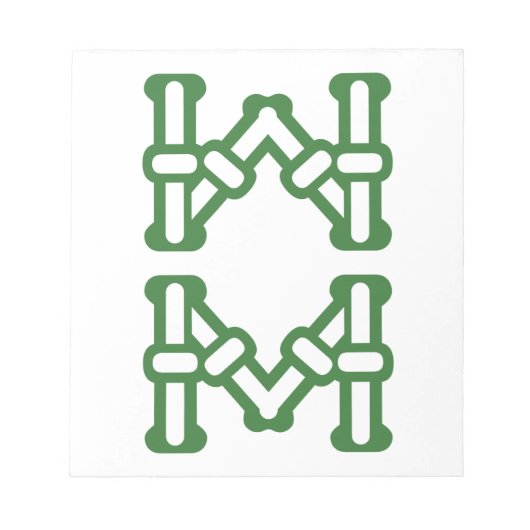 麻雀牌 8索 / EIGHT OF BAMBOOS -MAHJONG TILE- NOTIZBLOCK (Vorderseite)