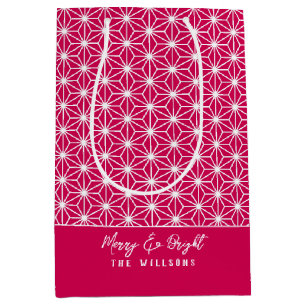 麻 の 葉   ASANOHA Japanischer Kimono Mustertasche Mittlere Geschenktüte