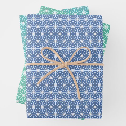 麻 の 葉 ASANOHA | Japanisches KIMONO-Muster Geschenkpapier Set (Beispiel)