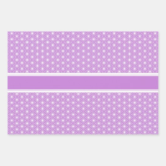 麻 の 葉 ASANOHA | Japanisches KIMONO-Muster Geschenkpapier Set (Vorderseite 3)