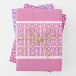 麻 の 葉 ASANOHA   Japanisches KIMONO-Muster Geschenkpapier Set