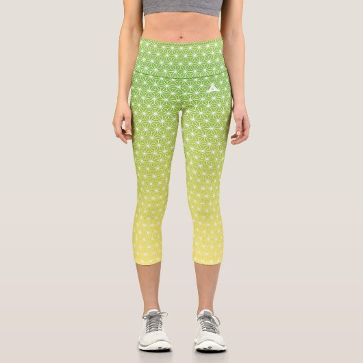 麻 の 葉 ASANOHA | Japanisches traditionelles KIMONO- Capri Leggings (Vorderseite)