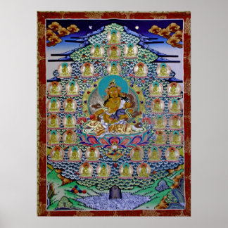 黃 神35佛Gelbe Jambhala n 35 Buddhas Poster