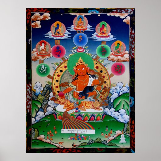 黃 財 神5 Buddha Mantra Yellow Jambhala Poster (Vorne)