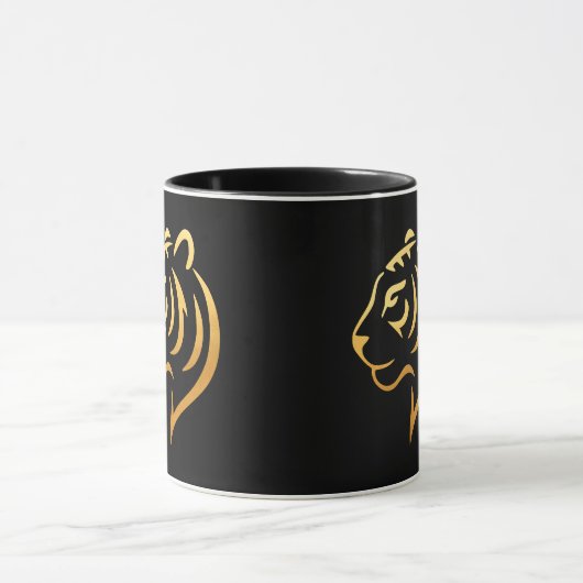 黄金の虎 Gold Tiger – Japanese Minimalist Tasse (Zentrum)