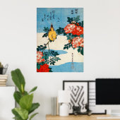 黄 鳥 と 薇, 北 Yellow Bird und Rose, Hokusai, Ukiyo-e Poster (Heimbüro)