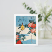 黄 鳥 と 薇, 北 Yellow Bird und Rose, Hokusai, Ukiyo-e Postkarte (Stehend Vorderseite)