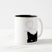 黒猫の前後マグカップ ZWEIFARBIGE TASSE (VorderseiteRechts)