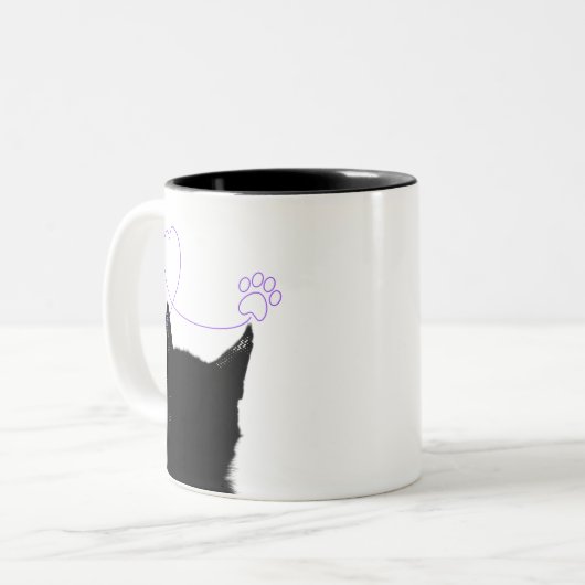 黒猫の前後マグカップ ZWEIFARBIGE TASSE (Vorderseite Links)