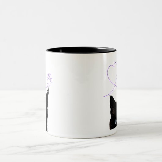 黒猫の前後マグカップ ZWEIFARBIGE TASSE (Mittel)
