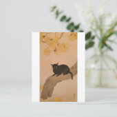 黒猫, 春草 schwarze Katze, Shunsō Postkarte (Stehend Vorderseite)