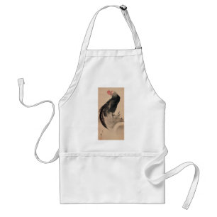 黒 い 鶏, 北 斎 Black Rooster, Hokusai Schürze