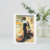 黒 着 物 女, 豊 Frau い Kimono, Toyokuni Postkarte (Stehend Vorderseite)