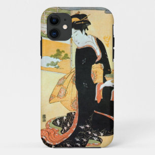 黒 着 物 女, 豊 Woman von Black Kimono, Toyokuni, Ukiyo iPhone 11 Hülle
