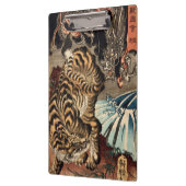龍虎, 国芳 Tiger u. Drache, Kuniyoshi, Ukiyo-e Klemmbrett (Links)