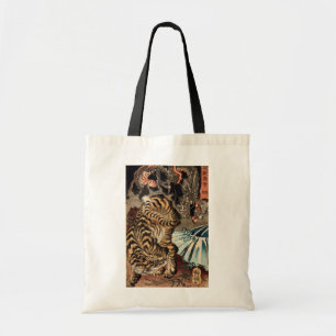 龍虎, 国芳 Tiger u. Drache, Kuniyoshi, Ukiyo-e Tragetasche