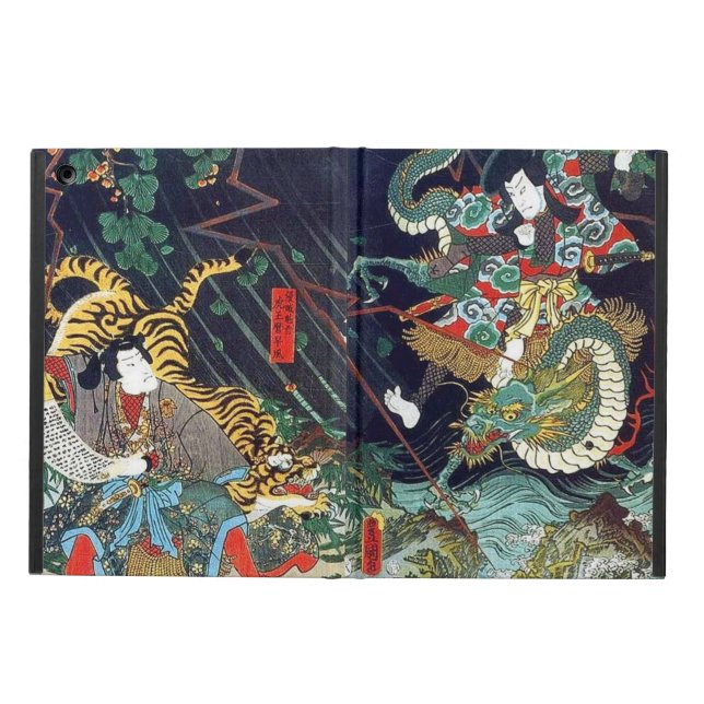 龍虎, 豊国 Drache u. Tiger, Toyokuni, Ukiyo-e (Vorderseite)