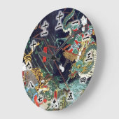 龍虎, 豊国 Drache u. Tiger, Toyokuni, Ukiyo-e Große Wanduhr (Winkel)
