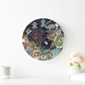 龍虎, 豊国 Drache u. Tiger, Toyokuni, Ukiyo-e Große Wanduhr (Zuhause)
