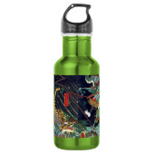 龍 虎, 豊, 国 Dragon & Tiger, Toyokuni, Ukiyo-e Edelstahlflasche (Vorderseite)