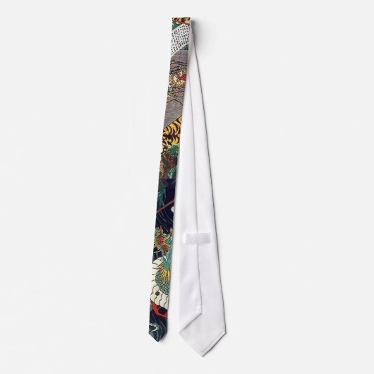 龍 虎, 豊, 国 Dragon & Tiger, Toyokuni, Ukiyo-e Krawatte (Rückseite)