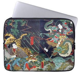 龍 虎, 豊, 国 Dragon & Tiger, Toyokuni, Ukiyo-e Laptopschutzhülle