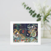 龍 虎, 豊, 国 Dragon & Tiger, Toyokuni, Ukiyo-e Postkarte (Stehend Vorderseite)