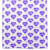 사 랑 Koreanischer Hangul für Liebe im Lila Herzen Duschvorhang (Vorderseite)