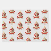 크 리 스 스 frohe Weihnachten Erdbeerkuchen Geschenkpapier Set (Vorderseite)