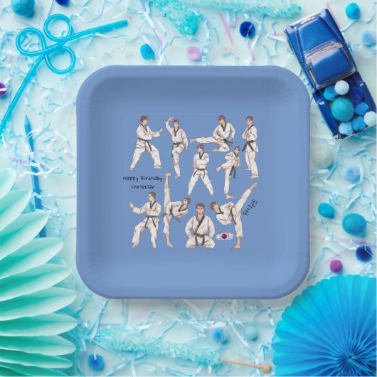 태 권 도 Taekwondo Korean Martial Art Personalisiert Pappteller (Party)