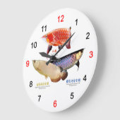 3種類のAsian Arowana Große Wanduhr (Winkel)