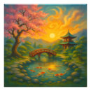 Suche nach japanische pagode poster Sonnenuntergang