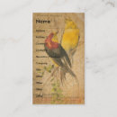 Suche nach hübscher vogel visitenkarten Vintag