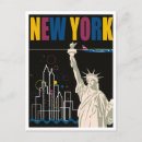 Suche nach retro new york postkarten Manhattan skyline