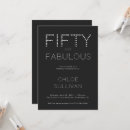 Suche nach fifty and fabulous birthday einladungen Schwarz weiß