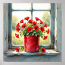 Suche nach red poppies poster Vintag