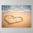 Suche nach herz im sand poster Strand