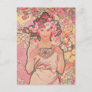 Suche nach alphonse mucha blumen postkarten Frau