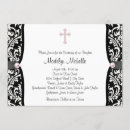 Suche nach rosa und schwarze taufe einladungen Damast