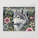 Suche nach wolf im wald postkarten Waldland