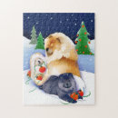 Suche nach hund im schnee puzzle Bäume