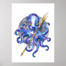 Suche nach tintenfische poster Blau