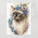 Suche nach siamese cat postkarten Blau